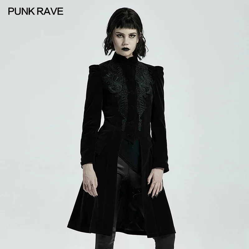 PUNK RAVE Women's Gothic Mid Length Coat Gorgeous Retro High-grade Weft Velveteen Slim Fit Party Evening Dinner Costume Jacat
PUNK RAVE Women's Gothic Mid Length Coat Gorgeous Retro High-grade Weft Velveteen Slim Fit Party Evening Dinner Costume Jacat