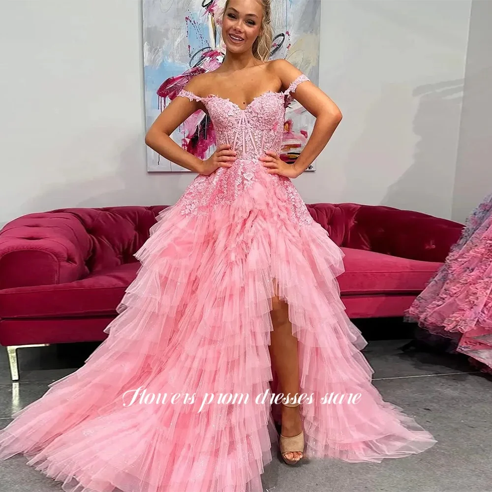 Flowers Formal Evening Princess Gown Party Dress Lace Applique Prom Dress Multilayers Gala Gowns Vestido De Novia Customized
Flowers Formal Evening Princess Gown Party Dress Lace Applique Prom Dress Multilayers Gala Gowns Vestido De Novia Customized
