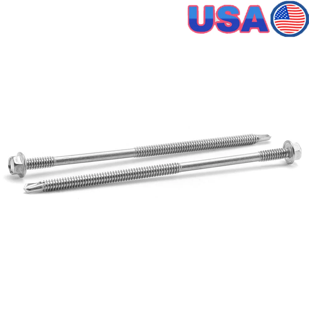 Саморезы с шестигранной головкой 12x5 дюймов, нержавеющая сталь 410, 100 шт., прочные устойчивые к ржавчине крепежные детали, деревянные металлические стойки
Саморезы с шестигранной головкой 12x5 дюймов, нержавеющая сталь 410, 100 шт., прочные устойчивые к ржавчине крепежные детали, деревянные металлические стойки