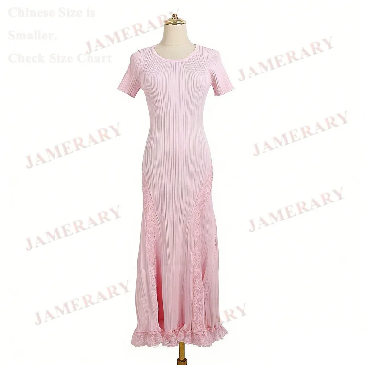 Spring/Summer Short-Sleeve Knitted Long Dress Women Short Sleeve Lace Hollow Out Embroidery Bandage Bodycon Sheath Dresses
Spring/Summer Short-Sleeve Knitted Long Dress Women Short Sleeve Lace Hollow Out Embroidery Bandage Bodycon Sheath Dresses