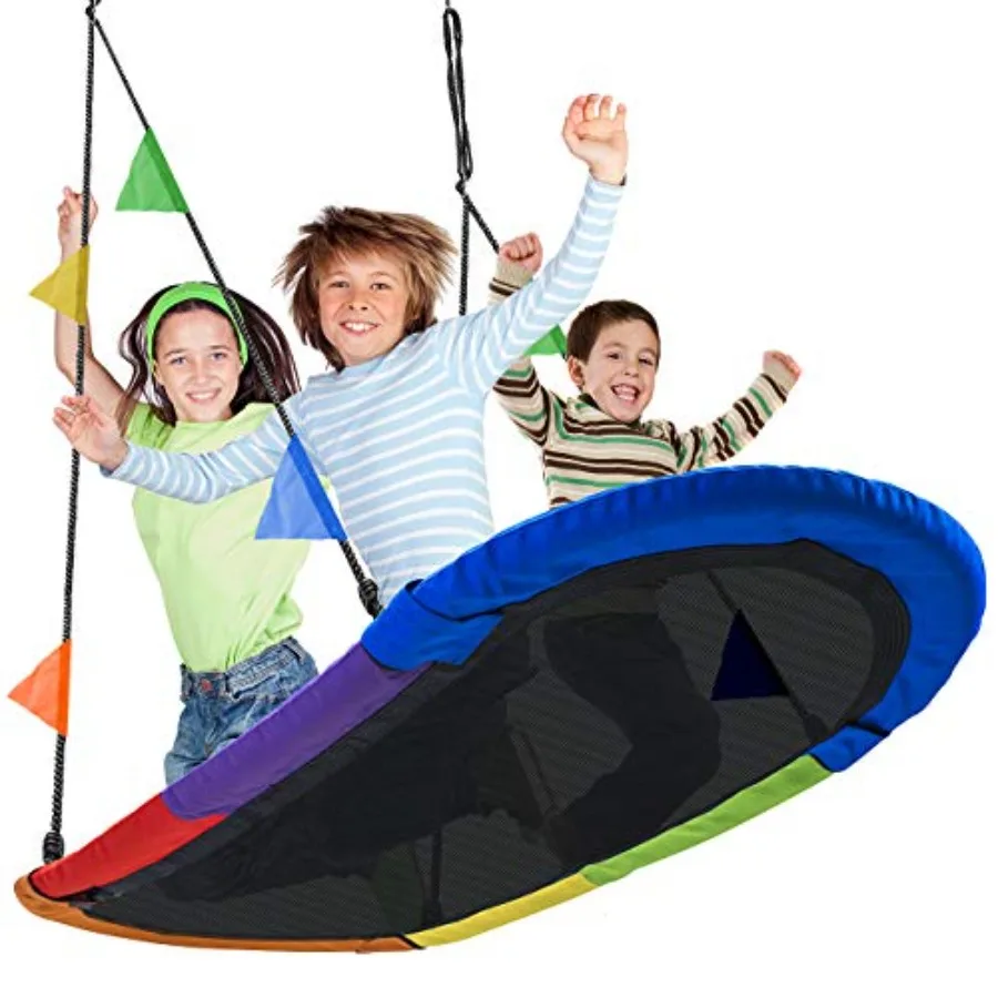 66 Saucer Swing for - 700lbs Heavy-Duty Oval Platform - Tree Glider Therapy Swing - Adjustable Ropes Durable Seat - Trampoline
66 Saucer Swing for - 700lbs Heavy-Duty Oval Platform - Tree Glider Therapy Swing - Adjustable Ropes Durable Seat - Trampoline