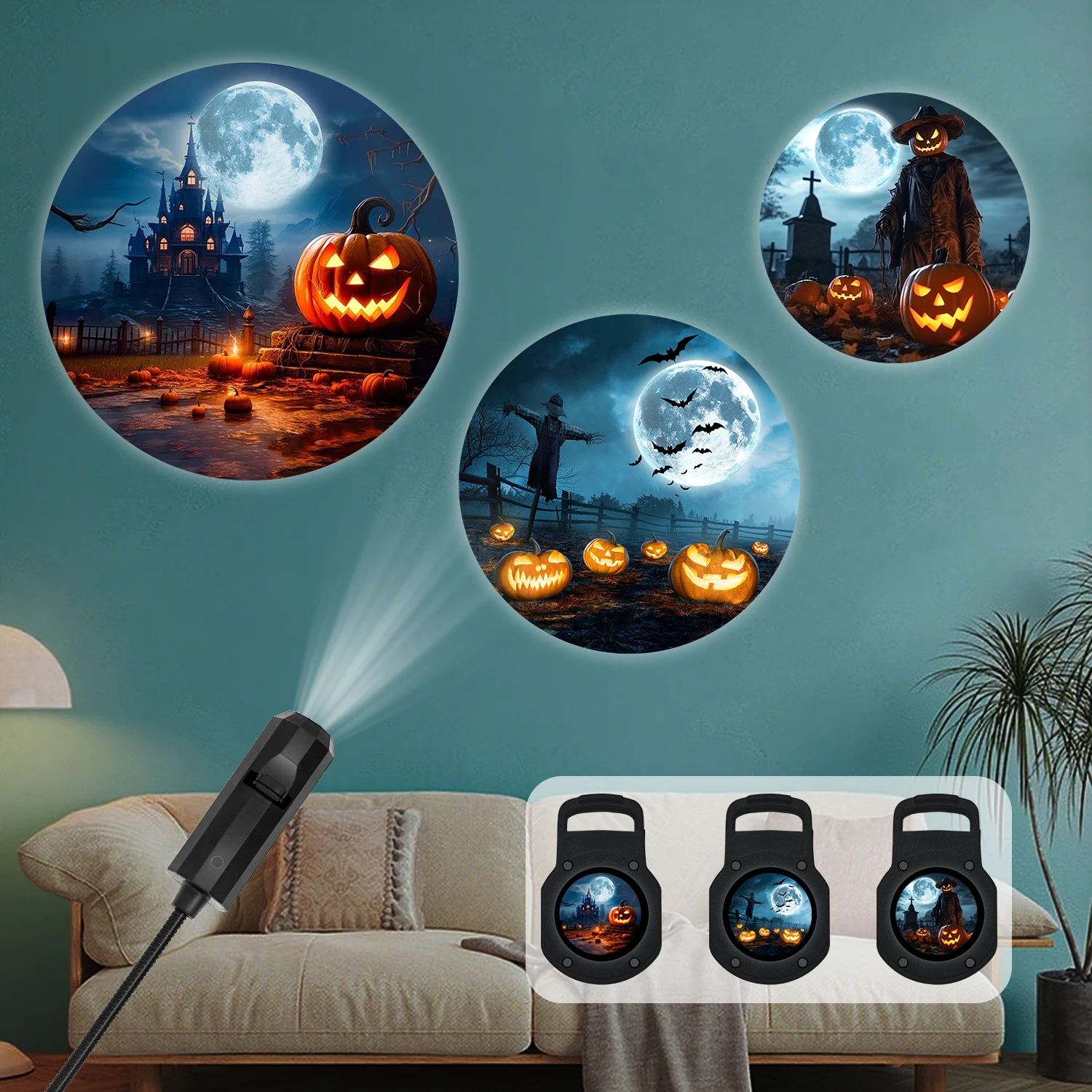 Тыквенный замок, пугало, лунная лампа-проектор, три листов света можно переключить, атмосферный свет для дома, спальни
Тыквенный замок, пугало, лунная лампа-проектор, три листов света можно переключить, атмосферный свет для дома, спальни
