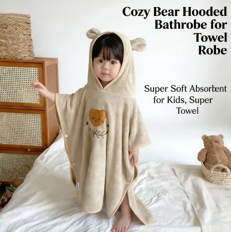 Детский халат-пончо унисекс с капюшоном из кораллового флиса, с вышивкой медведя, супервпитывающий, в корейском стиле
Детский халат-пончо унисекс с капюшоном из кораллового флиса, с вышивкой медведя, супервпитывающий, в корейском стиле