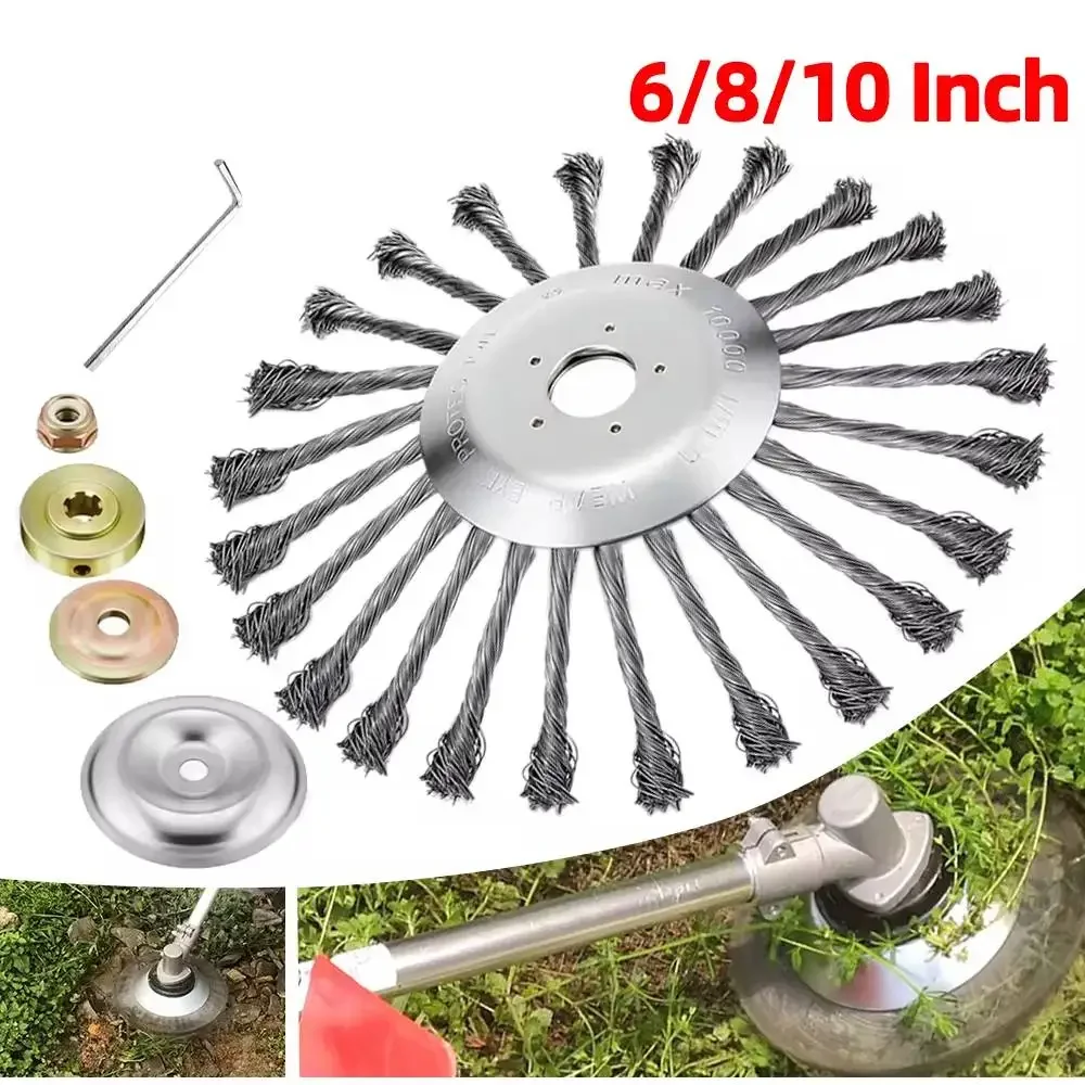 10inch Knot Steel Wire Grass Trimmer Head Universal Rotary Weed Brush Weed Brush Cutter Head Lawn Mower Brush Cutter Accessories
10inch Knot Steel Wire Grass Trimmer Head Universal Rotary Weed Brush Weed Brush Cutter Head Lawn Mower Brush Cutter Accessories