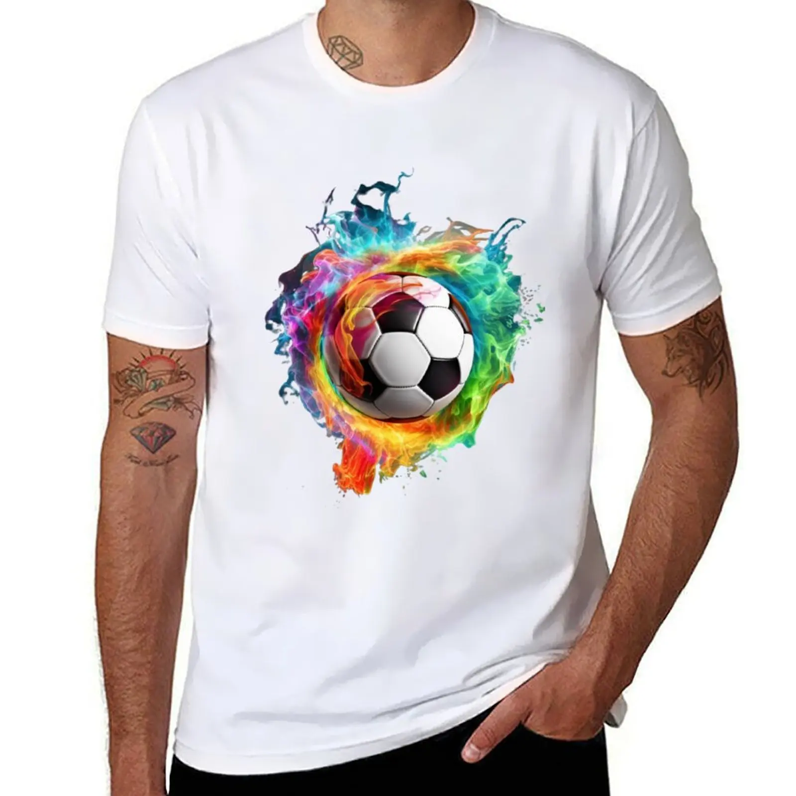 Rainbow Fire Soccer Ball T-Shirt summer tops oversizeds croswit shirt man anime vintage t shirt men
Rainbow Fire Soccer Ball T-Shirt summer tops oversizeds croswit shirt man anime vintage t shirt men
