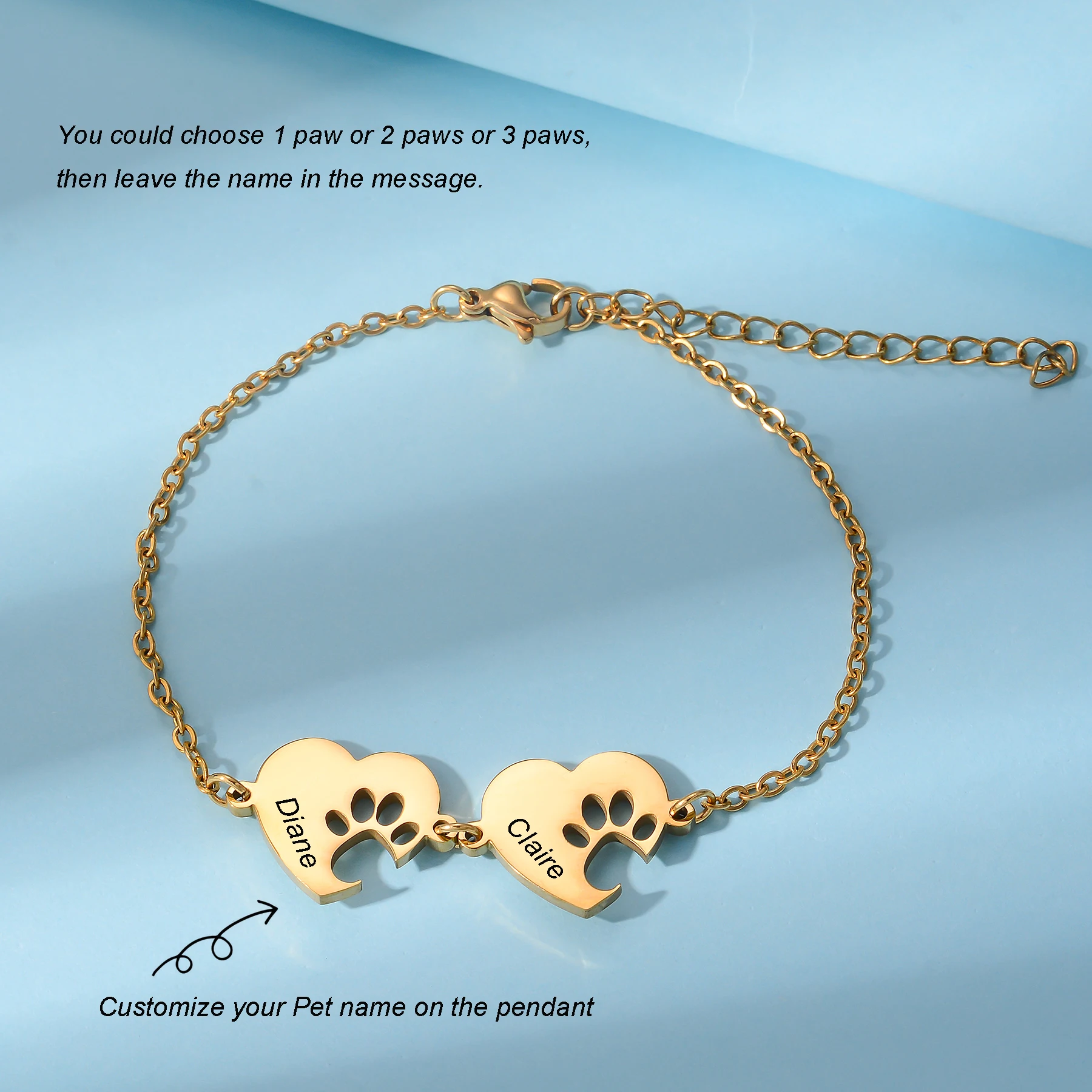Paw Print Bracelet Personalized Pet Name Bracelet Dog Cat Bracelet Custom Pet Bracelet Animal Friendly Stainless Steel Jewelry
Paw Print Bracelet Personalized Pet Name Bracelet Dog Cat Bracelet Custom Pet Bracelet Animal Friendly Stainless Steel Jewelry