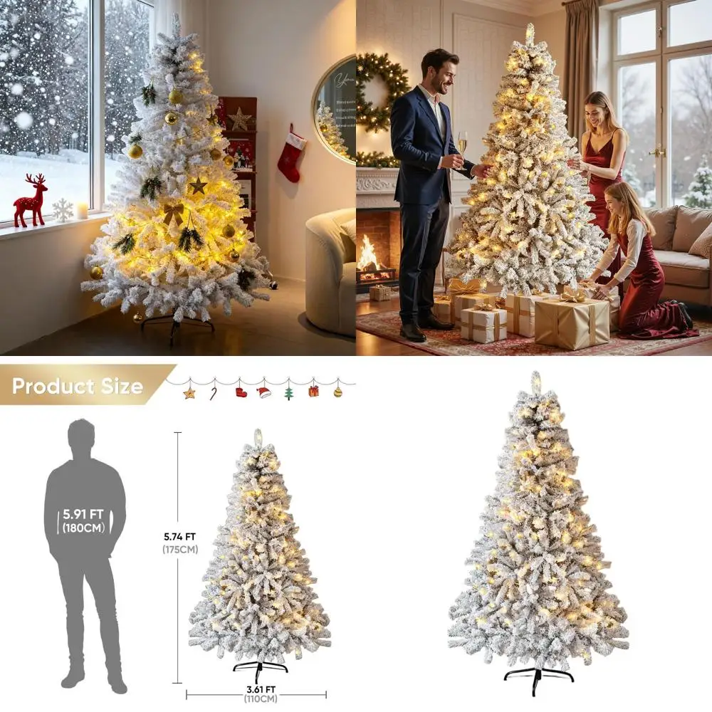 Заснежная рождественская елка с предварительной освещенностью 6 футов и 250 теплыми белыми огнями, 850 советов, складная подставка для праздничного декора
Заснежная рождественская елка с предварительной освещенностью 6 футов и 250 теплыми белыми огнями, 850 советов, складная подставка для праздничного декора