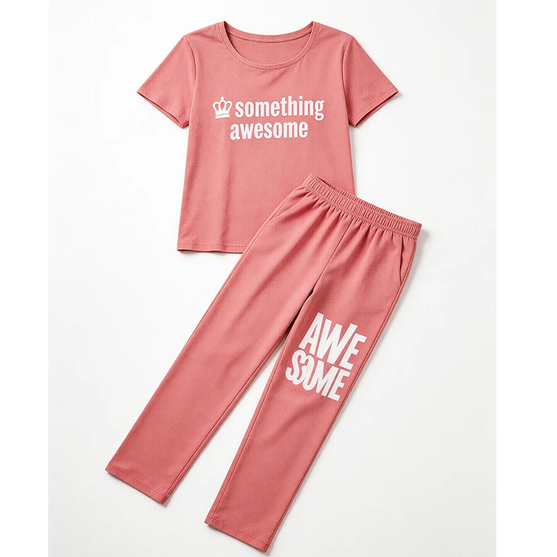 Women's Pajamas Stretchy Casual Comfortable Pink Printed Top and Pants Sleepwear Homewear Ladies Nightwear Europe and America
Women's Pajamas Stretchy Casual Comfortable Pink Printed Top and Pants Sleepwear Homewear Ladies Nightwear Europe and America