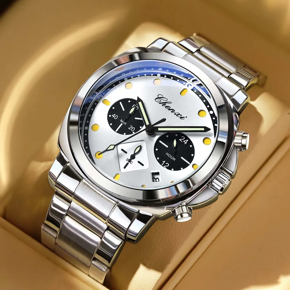 Мужские многофункциональные кварцевые часы CHENXI, модные, с указателем даты, светящиеся, хронограф, подарок, reloj hombre
Мужские многофункциональные кварцевые часы CHENXI, модные, с указателем даты, светящиеся, хронограф, подарок, reloj hombre