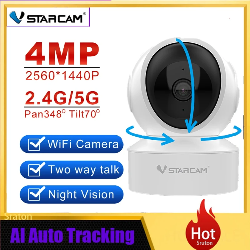 Vstarcam Wireless IP Camera HD 4MP Wifi Smart Mini Camera 2.4G/5G Home Security Network CCTV Camera Two Way Audio Baby Monitor
Vstarcam Wireless IP Camera HD 4MP Wifi Smart Mini Camera 2.4G/5G Home Security Network CCTV Camera Two Way Audio Baby Monitor
