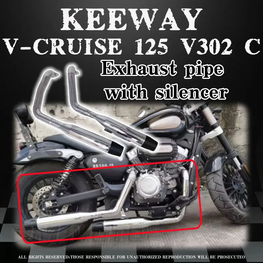 Motorcycle modified exhaust pipe BD300 modified retro exhaust pipe with muffler FOR Keeway V Cruise 125 Keeway V302c
Motorcycle modified exhaust pipe BD300 modified retro exhaust pipe with muffler FOR Keeway V Cruise 125 Keeway V302c
