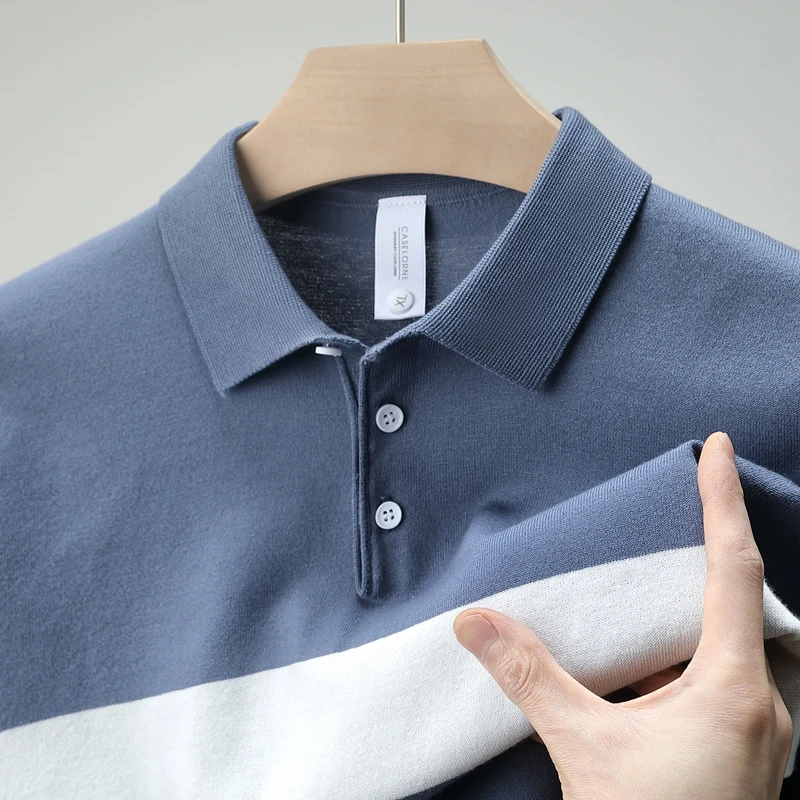 Lyocell 64.4% Men Knitwear 2025 Spring Summer Fashion Stripes Knit Polos Short Sleeve Clothes Male Turn Down Collar Knit Shirts
Lyocell 64.4% Men Knitwear 2025 Spring Summer Fashion Stripes Knit Polos Short Sleeve Clothes Male Turn Down Collar Knit Shirts