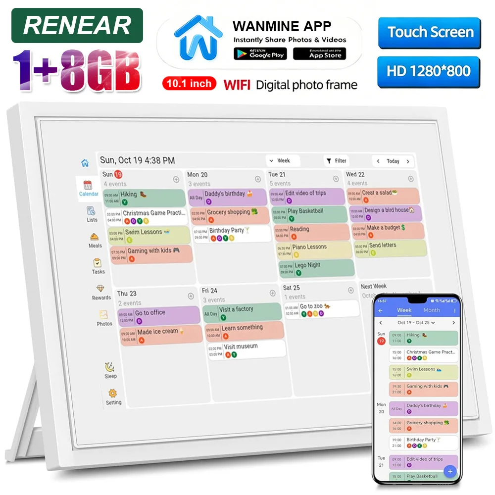 Digital Calendar Photo Frame 10.1 inch 8GB For Daily Plan Sharing Task Reminder Couples Family Gifts WIFI Photo Calendar Frame
Digital Calendar Photo Frame 10.1 inch 8GB For Daily Plan Sharing Task Reminder Couples Family Gifts WIFI Photo Calendar Frame