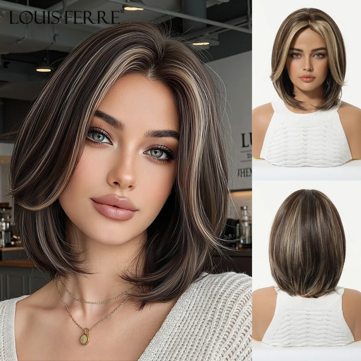 LOUIS FERRE Короткие светлые коричневые парики Бобо для женщин, повседневный косплей, натуральный прямой парик, высокотемпературные синтетические парики
LOUIS FERRE Короткие светлые коричневые парики Бобо для женщин, повседневный косплей, натуральный прямой парик, высокотемпературные синтетические парики