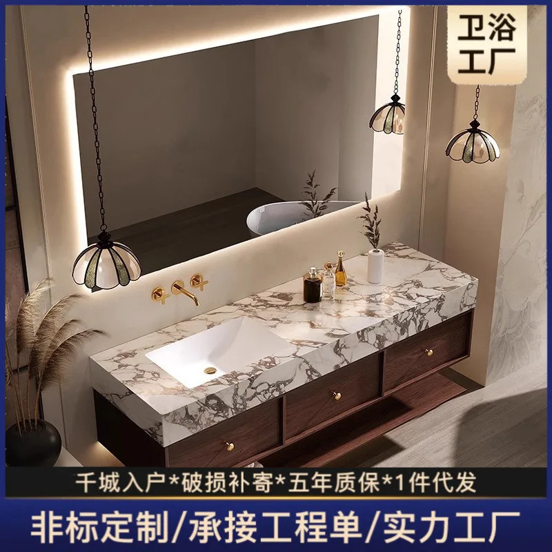 New Chinese rock slab ceramic seamless basin bathroom cabinet combination bathroom sink hand wash face basin bathroom cabinet
New Chinese rock slab ceramic seamless basin bathroom cabinet combination bathroom sink hand wash face basin bathroom cabinet