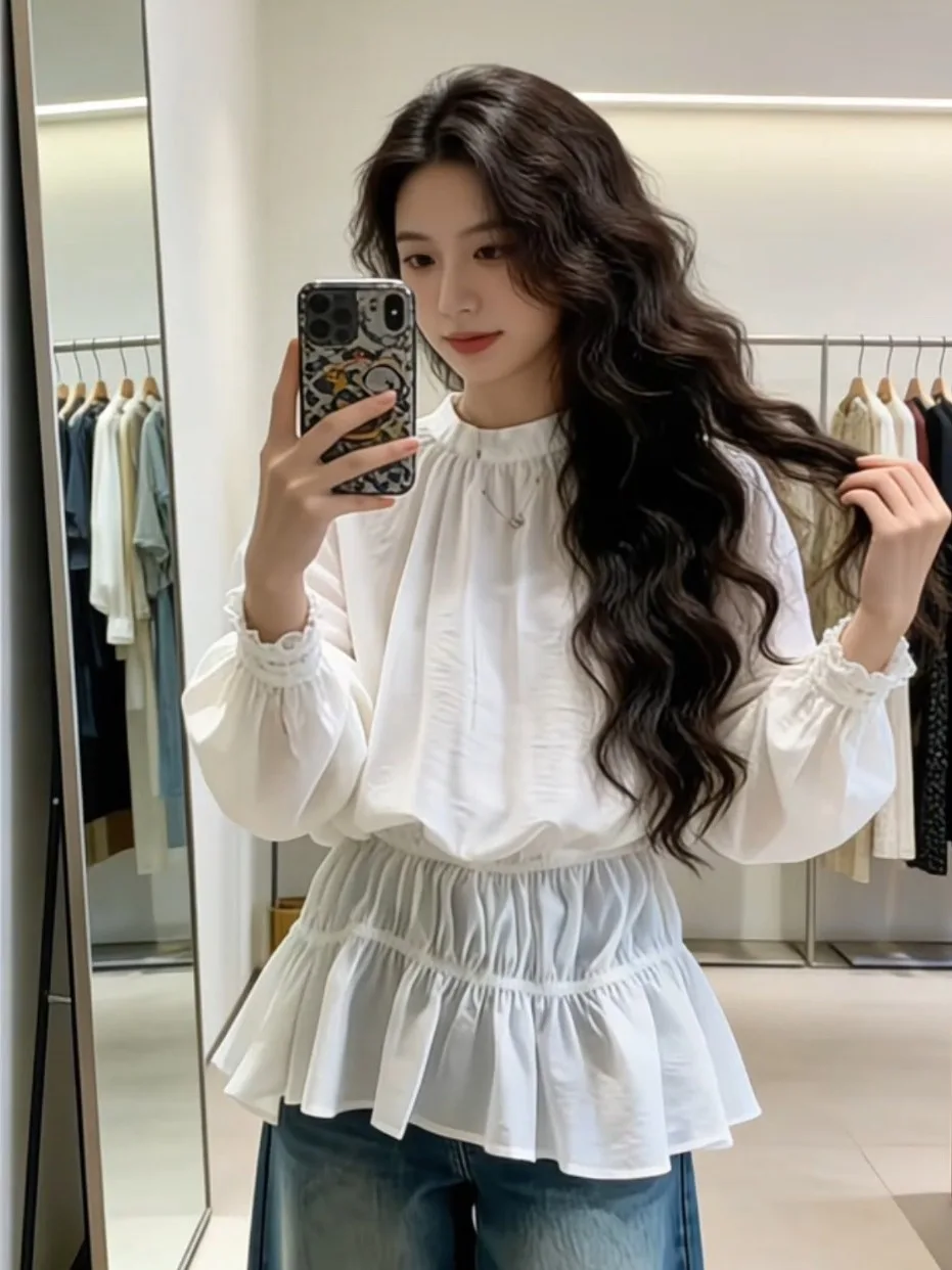 Chic High Neck Shirt Women's Summer Lantern Sleeve Special Beautiful Top Trendy Waist Cinched Bellflower Original Design
Chic High Neck Shirt Women's Summer Lantern Sleeve Special Beautiful Top Trendy Waist Cinched Bellflower Original Design