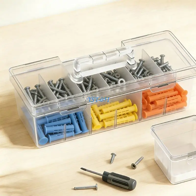 E15A See Through Handheld Utility Box Removable Dividers For Efficient Sorting
E15A See Through Handheld Utility Box Removable Dividers For Efficient Sorting