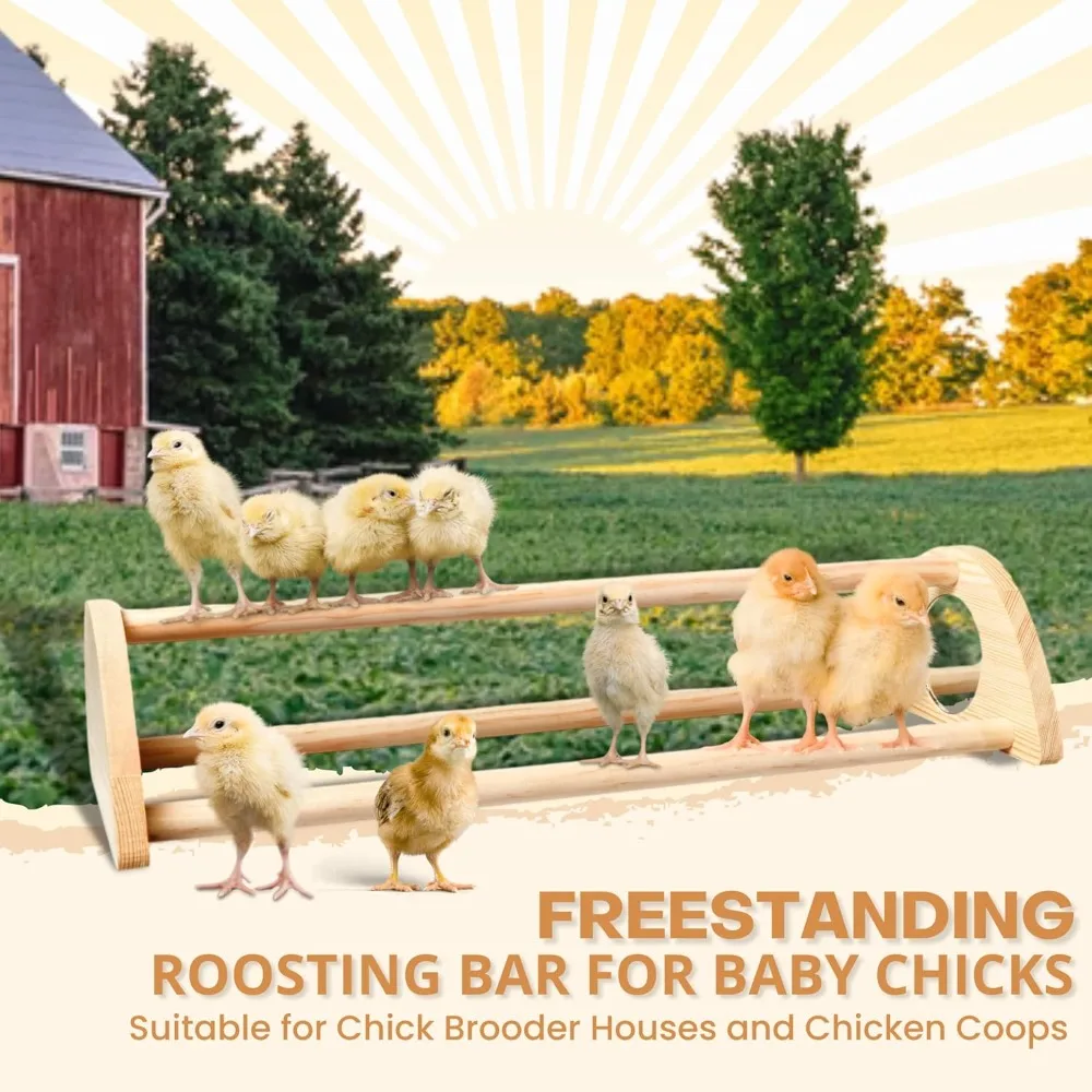 16" Extra Long Chicken Perch - Freestanding Roosting Bar for Baby Chicks with Built-in Mirrors for Entertainment - Durable
16" Extra Long Chicken Perch - Freestanding Roosting Bar for Baby Chicks with Built-in Mirrors for Entertainment - Durable