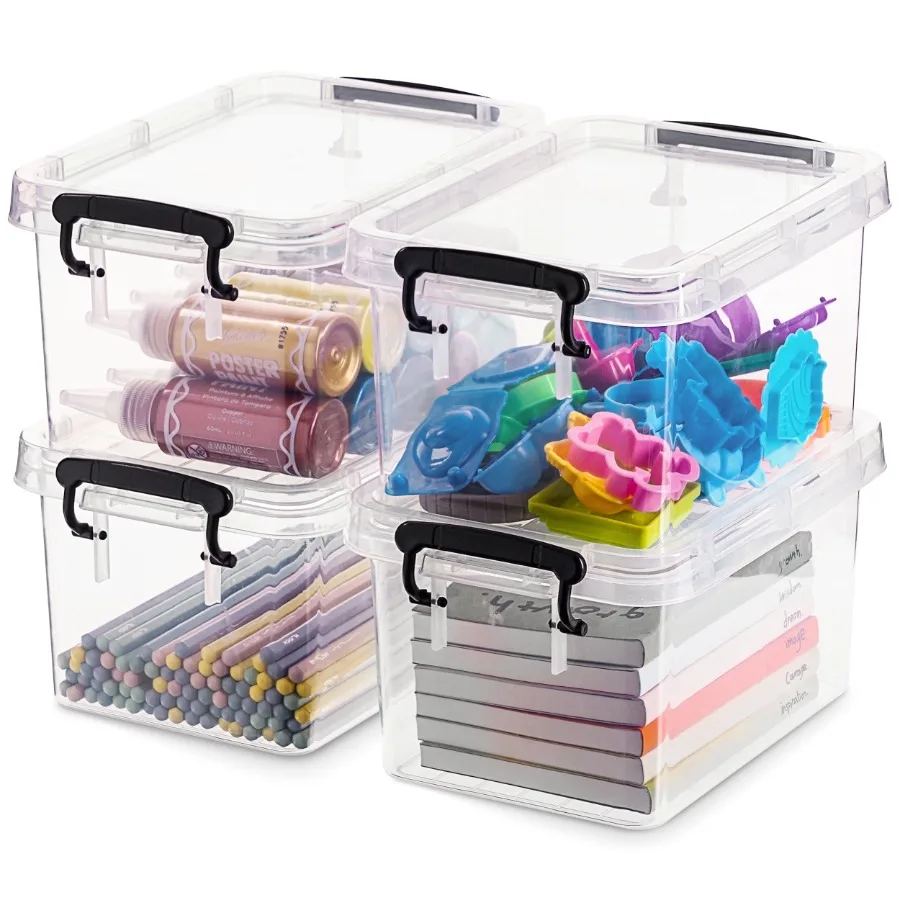 Kerhouze 4 Qt Small Storage Bin with Lid Clear Plastic Stackable 4 Pack Adult
Kerhouze 4 Qt Small Storage Bin with Lid Clear Plastic Stackable 4 Pack Adult