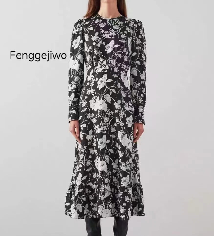 Fenggejiwo женское платье с длинными рукавами и круглым вырезом, длинная юбка
Fenggejiwo женское платье с длинными рукавами и круглым вырезом, длинная юбка