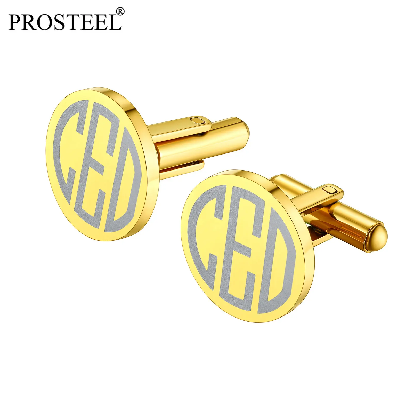 Prosteel Men 14K Gold Plated Customized Fashion Cufflinks Stainless Steel Wedding Tuxedo Shirt Classic Cuff Link
Prosteel Men 14K Gold Plated Customized Fashion Cufflinks Stainless Steel Wedding Tuxedo Shirt Classic Cuff Link