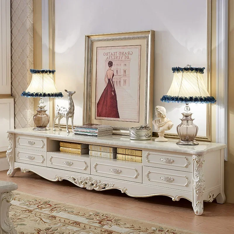 European style TV cabinet modern simple solid wood living room marble tea table TV cabinet combination B005
European style TV cabinet modern simple solid wood living room marble tea table TV cabinet combination B005