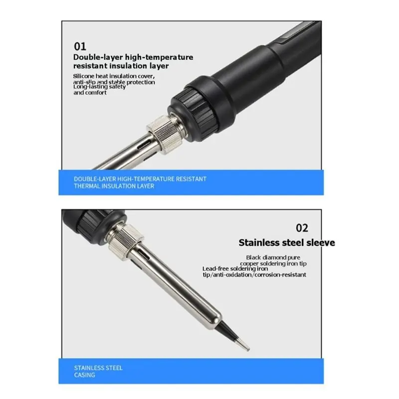 N82R LCD Digital Display Electric Soldering Iron 80W Adjustable Temperature Soldering Iron Tip Welding Tool UK UK Plug
N82R LCD Digital Display Electric Soldering Iron 80W Adjustable Temperature Soldering Iron Tip Welding Tool UK UK Plug