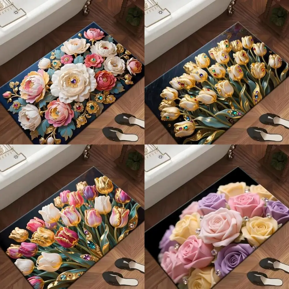 Прочный коврик для ванной с ромбовидным цветком, супер впитывающий нескользящий коврик для ванны, мягкий утолщенный коврик для душа в ванной комнате, домашний декор
Прочный коврик для ванной с ромбовидным цветком, супер впитывающий нескользящий коврик для ванны, мягкий утолщенный коврик для душа в ванной комнате, домашний декор