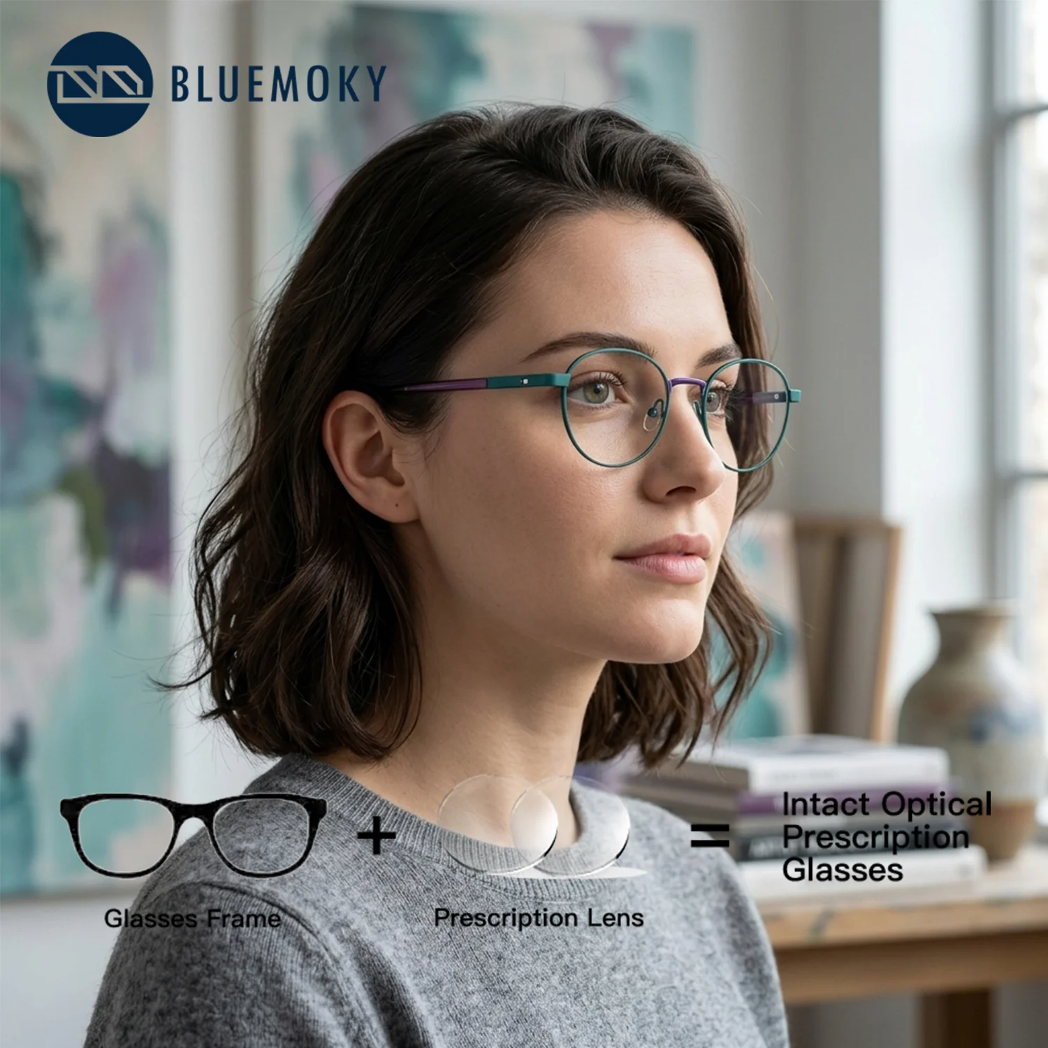 BLUEMOKY Round Metal Prescription Eyeglasses Photochromic Anti Blue Light Reading Glasses Woman
BLUEMOKY Round Metal Prescription Eyeglasses Photochromic Anti Blue Light Reading Glasses Woman
