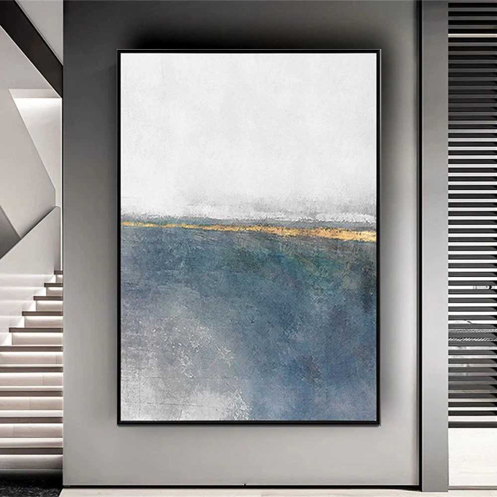 Large Size Hand Painted Morden Abstract Canvas Painting Bue Gold Artwork Wall Pictures for Living Room Home Decoration
Large Size Hand Painted Morden Abstract Canvas Painting Bue Gold Artwork Wall Pictures for Living Room Home Decoration