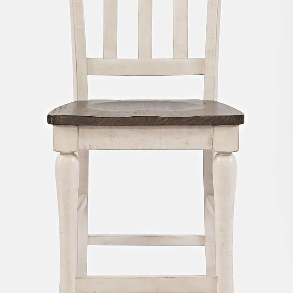 Винтажный белый барный стул с открытой спинкой, 19x21x42, коллекция округа Мадисона
Винтажный белый барный стул с открытой спинкой, 19x21x42, коллекция округа Мадисона