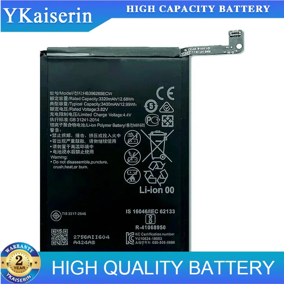 Аккумулятор HB396285ECW 3400 мАч для Huawei P20 Honor 10 Lite P Smart 2019 10I 20I Col-AL00 Col-AL10 Col-TL00 Col-TL10 Col-L29
Аккумулятор HB396285ECW 3400 мАч для Huawei P20 Honor 10 Lite P Smart 2019 10I 20I Col-AL00 Col-AL10 Col-TL00 Col-TL10 Col-L29