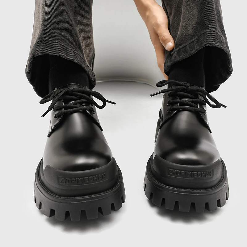 Cleanfit Shoes Men's round Toe Thick Bottom Black Leather Shoes British Style Genuine Leather Paris Commuting High Stre...
Cleanfit Shoes Men's round Toe Thick Bottom Black Leather Shoes British Style Genuine Leather Paris Commuting High Stre...