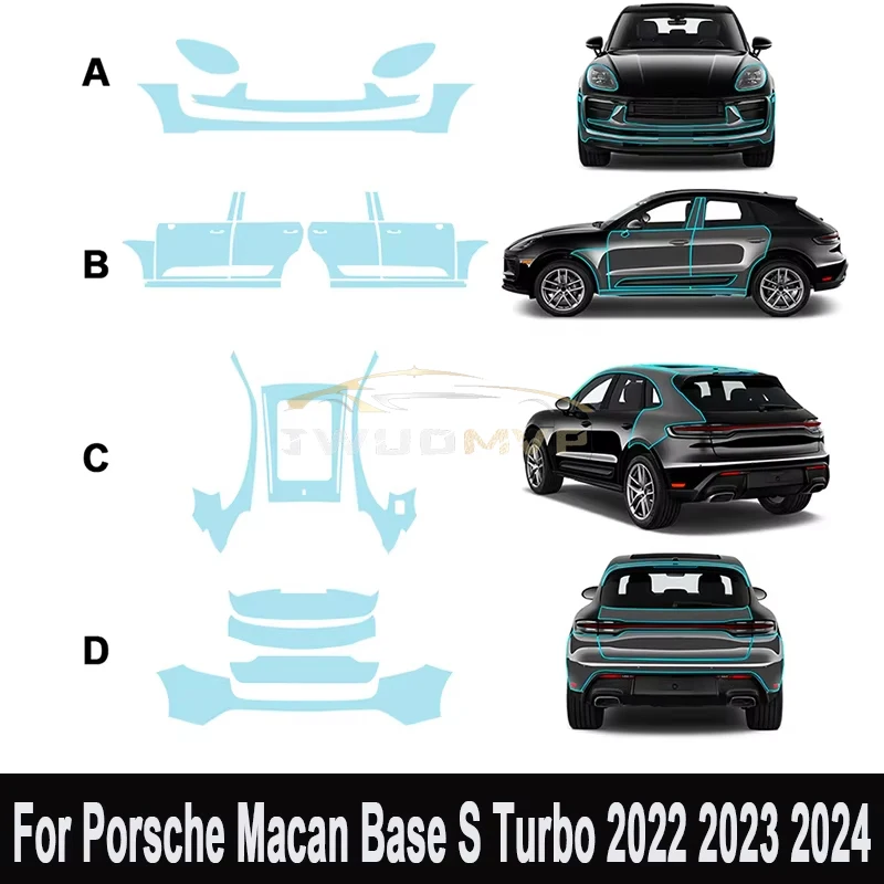 For Porsche Macan Base S Turbo 2022 2023 2024 TPU Scratch Resistant Car Paint Protection Film Clear Bra PPF Decal Kit
For Porsche Macan Base S Turbo 2022 2023 2024 TPU Scratch Resistant Car Paint Protection Film Clear Bra PPF Decal Kit