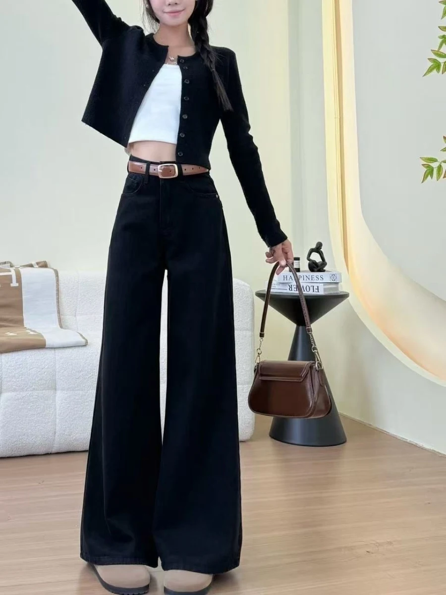 High Waist Bell Bottom Black Denim Jeans Women's Tall Loose Slimming Wide Leg Pants Long Trousers Spring New Style Casual Cot...
High Waist Bell Bottom Black Denim Jeans Women's Tall Loose Slimming Wide Leg Pants Long Trousers Spring New Style Casual Cot...