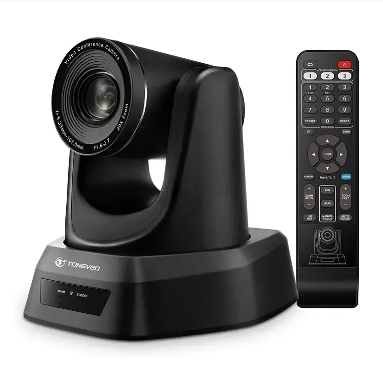 TONGVEO Pro 1080P60FPS PoE 20x Zoom NDI PTZ Video Conference Camera with 3G-SDI USB RJ45 Outputs
TONGVEO Pro 1080P60FPS PoE 20x Zoom NDI PTZ Video Conference Camera with 3G-SDI USB RJ45 Outputs