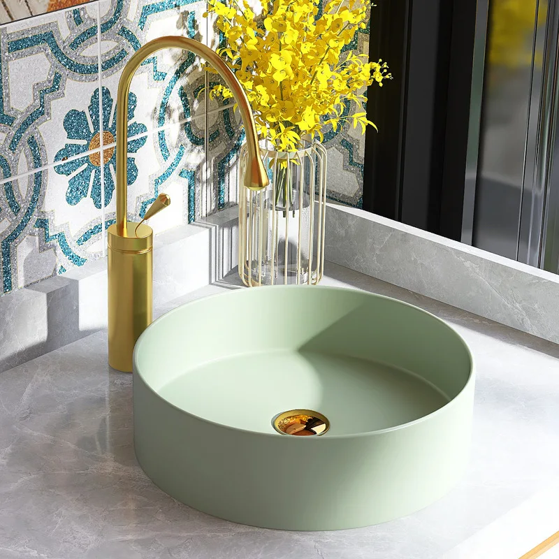 Table Basin Wash Basin Home Balcony Small Size Ceramic Mini Apartment round Butter Green Wash up Sink Single Basin
Table Basin Wash Basin Home Balcony Small Size Ceramic Mini Apartment round Butter Green Wash up Sink Single Basin