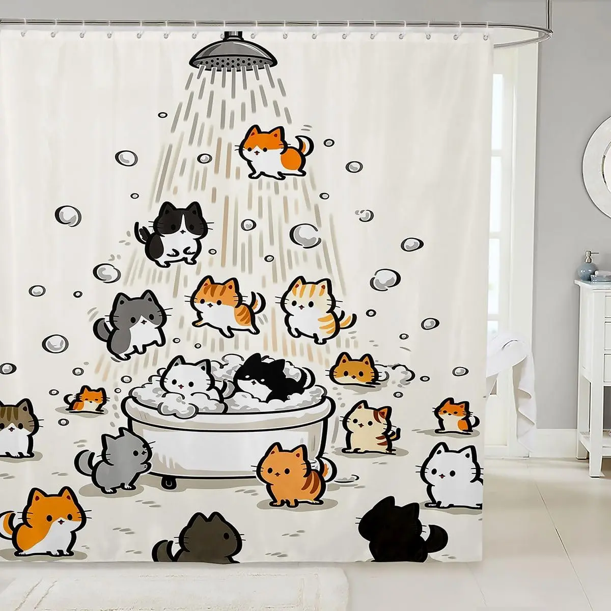 Cat Shower Curtain for Bathroom Decor Cute Bath Curtain for Stalls Bathtubs Funny Cat Lover Bathroom Accessories Cartoon Animal
Cat Shower Curtain for Bathroom Decor Cute Bath Curtain for Stalls Bathtubs Funny Cat Lover Bathroom Accessories Cartoon Animal