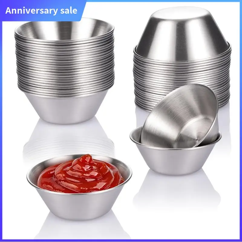 A75P-24 Pack Stainless Steel Sauce Cups,50Ml Reusable Round Condiment Cups, Dipping Sauce Cup, Stackable Individual Metal Cup
A75P-24 Pack Stainless Steel Sauce Cups,50Ml Reusable Round Condiment Cups, Dipping Sauce Cup, Stackable Individual Metal Cup