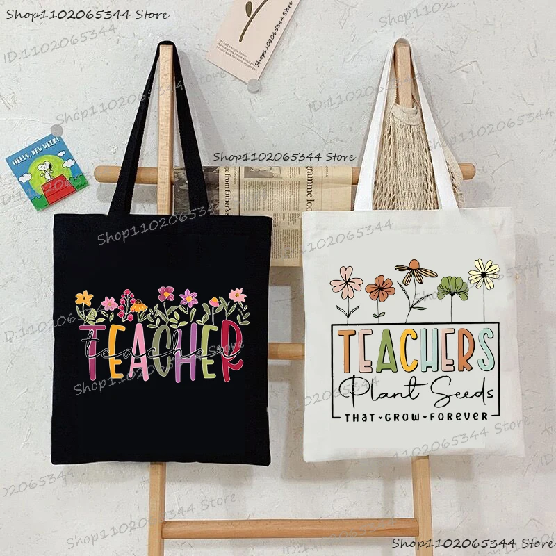 TEACHERS PLANT SEEDS Print Women Canvas Shoulder Bag Vintage Wild Flower Trend Shopping Bag Fashion Teacher Funny Gift Handbags
TEACHERS PLANT SEEDS Print Women Canvas Shoulder Bag Vintage Wild Flower Trend Shopping Bag Fashion Teacher Funny Gift Handbags