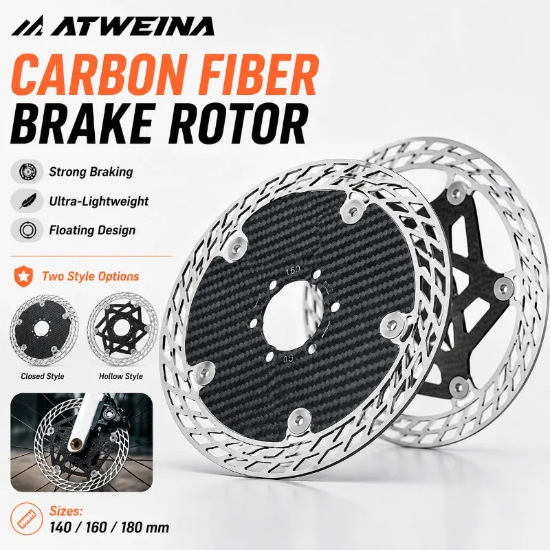 Carbon Fiber Floating Brake Disc Stainless Steel Outer Ring Quick Heat Dissipation 6 Bolt 140/160/180mm for MTB Road Bike
Carbon Fiber Floating Brake Disc Stainless Steel Outer Ring Quick Heat Dissipation 6 Bolt 140/160/180mm for MTB Road Bike