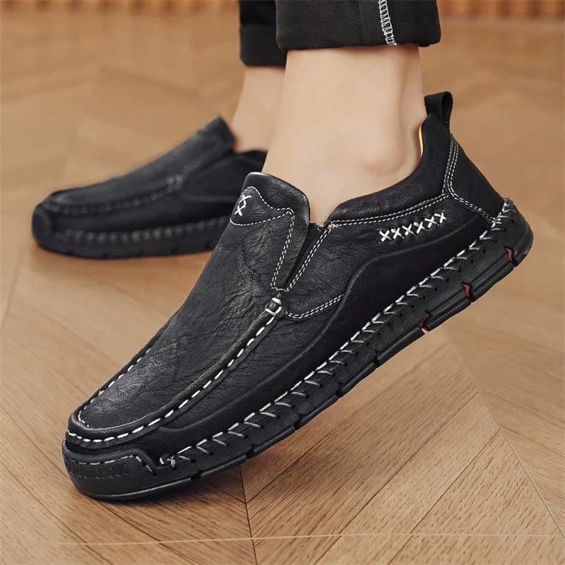 New Handmade Leather Men Shoes Casual Comfortable Men Loafers Slip on Leather Shoes Men Flats Hot Sale Outdoor Walking Shoes
New Handmade Leather Men Shoes Casual Comfortable Men Loafers Slip on Leather Shoes Men Flats Hot Sale Outdoor Walking Shoes
