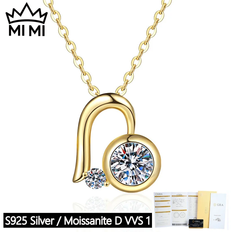 MI MI 925 Sterling Silver 1CT GRA Certified Heart Shape Moissanite Pendant Necklace Women's Luxury Jewelry Gift with Premium Box
MI MI 925 Sterling Silver 1CT GRA Certified Heart Shape Moissanite Pendant Necklace Women's Luxury Jewelry Gift with Premium Box