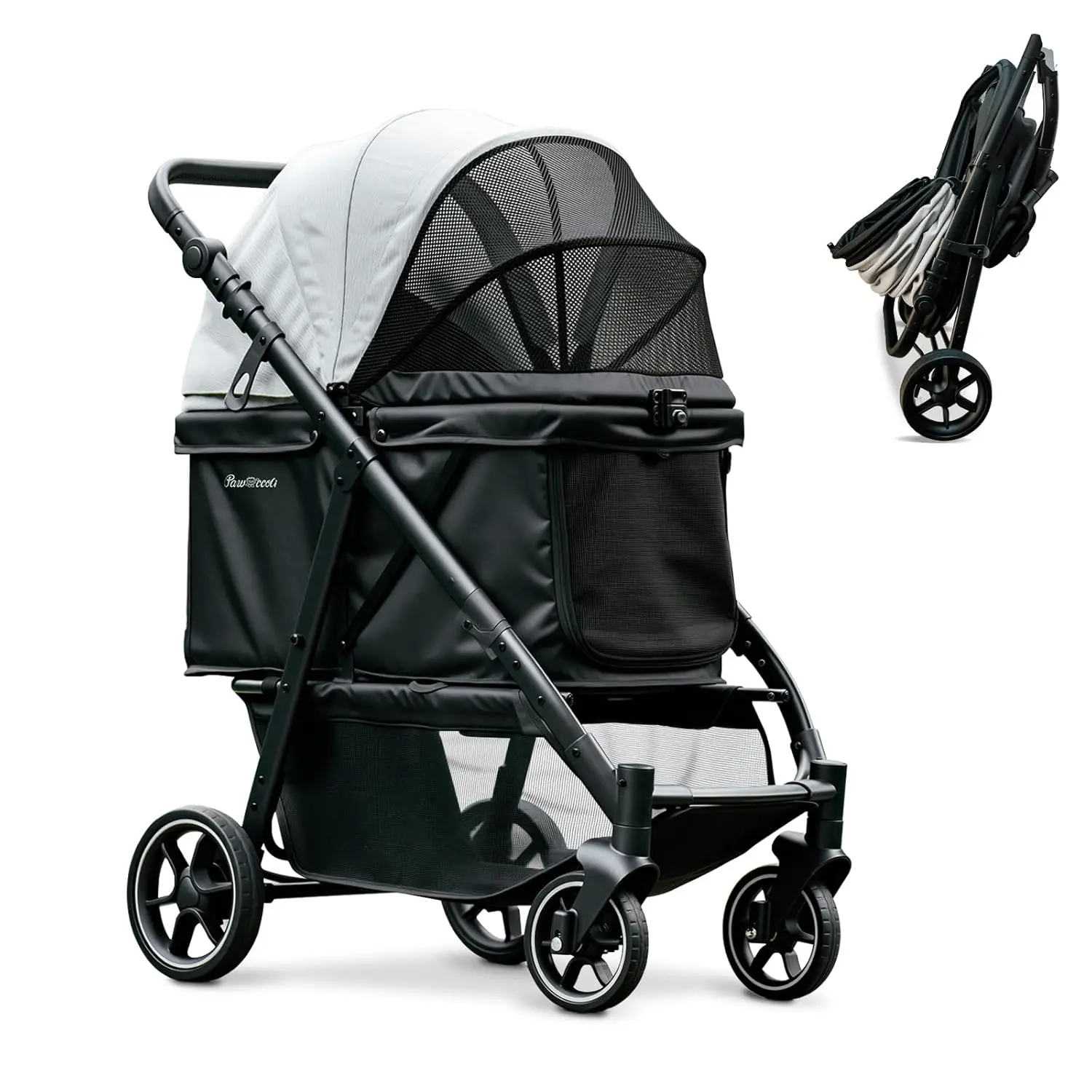 Medium Dog Stroller, Foldable Pet Stroller with Adjustable Handle & No Zip Entry, Storage Basket & Cup Holder, Canopy, Mesh
Medium Dog Stroller, Foldable Pet Stroller with Adjustable Handle & No Zip Entry, Storage Basket & Cup Holder, Canopy, Mesh