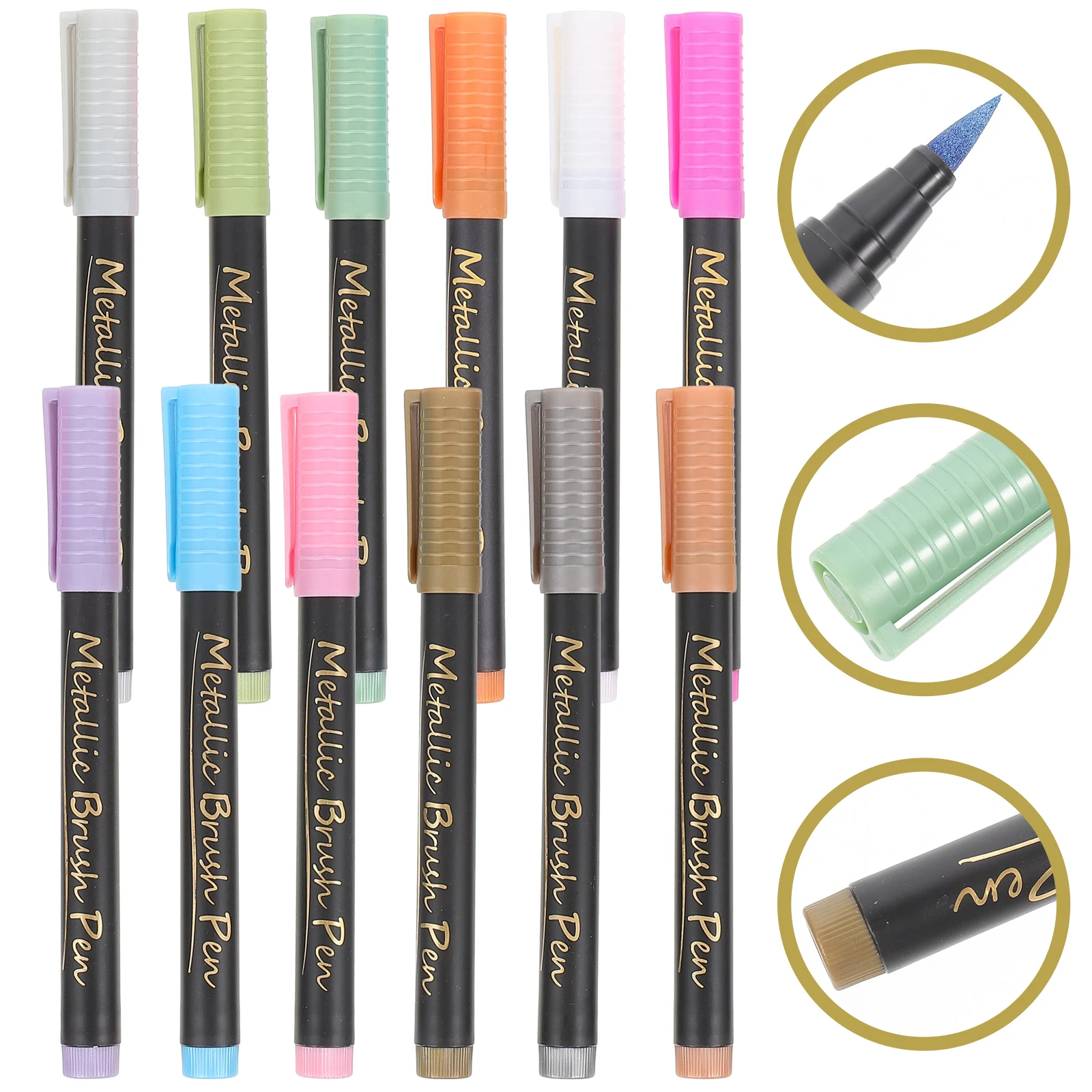 12 Pcs Soft-head Marker Metallic Painting Markers Pen Marking Signing Pens Colorful
12 Pcs Soft-head Marker Metallic Painting Markers Pen Marking Signing Pens Colorful