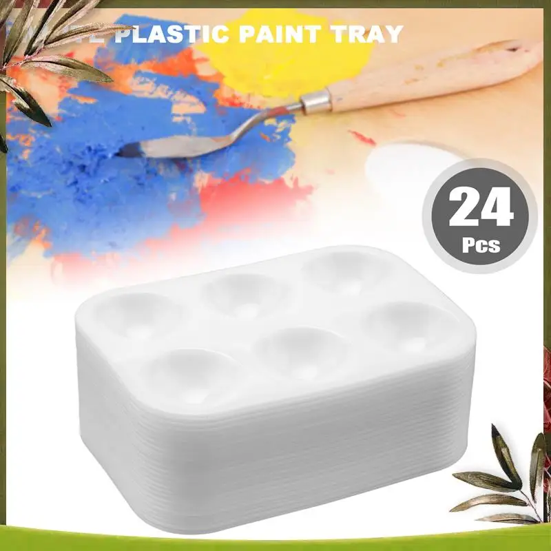 New-24 Pieces Plastic Paint Palettes 6 Well Rectangular Watercolor Palette Painting Tray, White
New-24 Pieces Plastic Paint Palettes 6 Well Rectangular Watercolor Palette Painting Tray, White