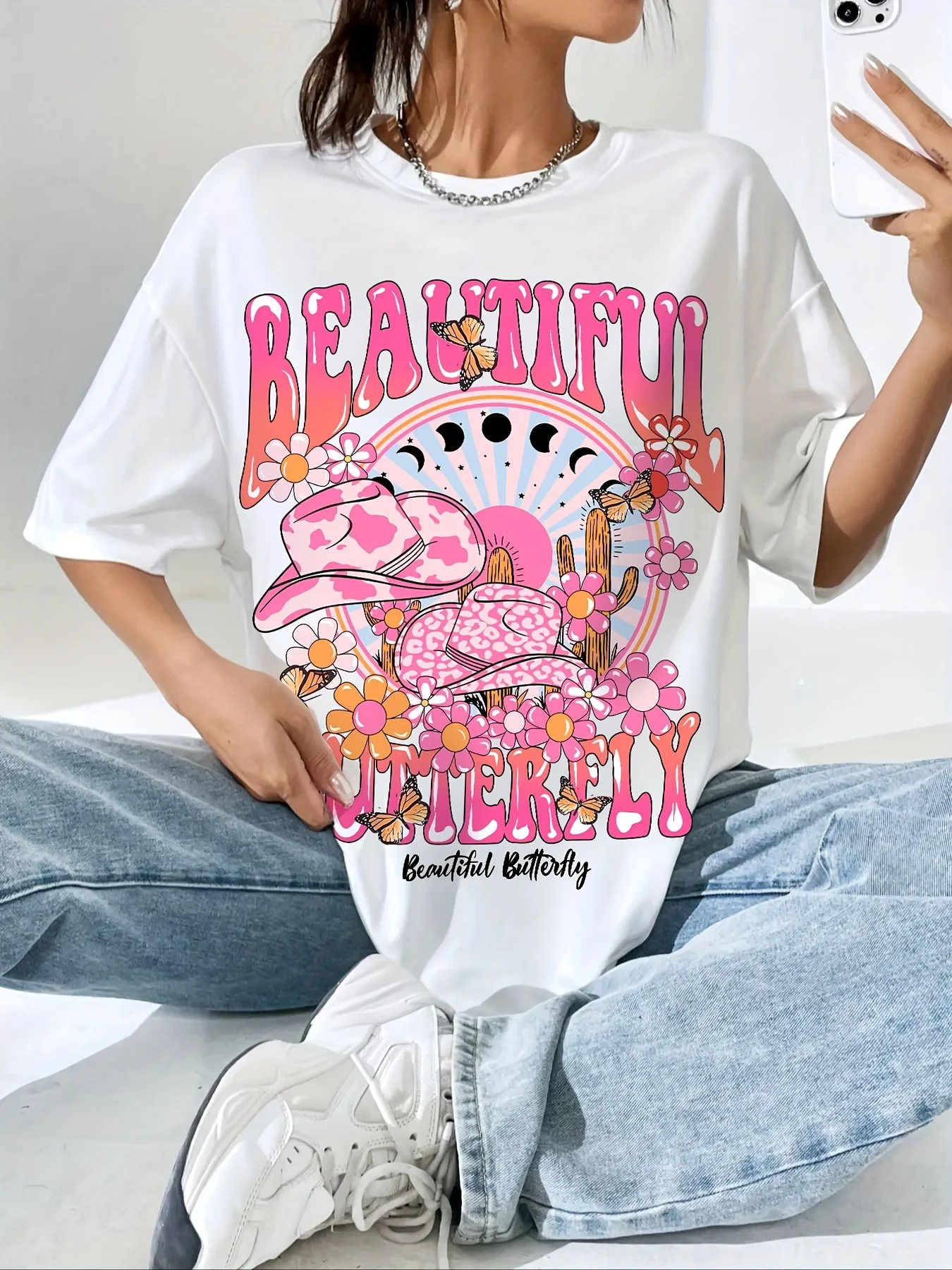 Vibrant Letter Print Crew Neck T-Shirt - Soft, Breathable, Short Sleeve Top for Spring & Summer Womens Casual Wear
Vibrant Letter Print Crew Neck T-Shirt - Soft, Breathable, Short Sleeve Top for Spring & Summer Womens Casual Wear