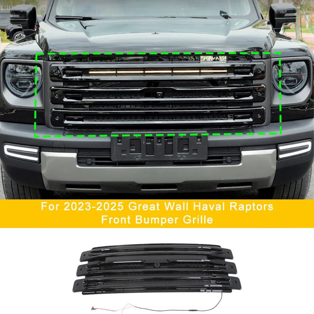 For GWM Haval Raptor 2023-2025 Front Bumper Grille Front Face Racing Grille Net LED Grille Cover Exterior Body Kit Accessories
For GWM Haval Raptor 2023-2025 Front Bumper Grille Front Face Racing Grille Net LED Grille Cover Exterior Body Kit Accessories