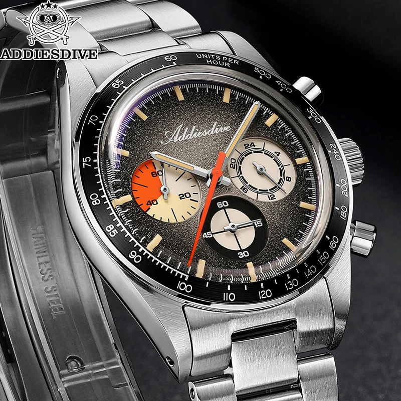 ADDIESDIVE New 37mm AD2551 Retro Racing Chronograph Watch Men Japanese Quartz Analog Wristwatch Steel Bracelet 100M Waterproof
ADDIESDIVE New 37mm AD2551 Retro Racing Chronograph Watch Men Japanese Quartz Analog Wristwatch Steel Bracelet 100M Waterproof