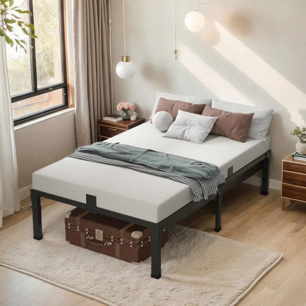 Twin Size Bed Frame,Heavy Duty Steel Slats Support,No Box Spring Needed,Easy Assembly,14 Inch Black Metal Bed Frame
Twin Size Bed Frame,Heavy Duty Steel Slats Support,No Box Spring Needed,Easy Assembly,14 Inch Black Metal Bed Frame